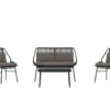 Garten Loungeset Talora – 4 teiliges Set mit Stühlen aus Stahl