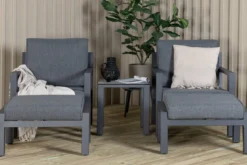 Garten Loungeset Tavira – 5-teiliges Outdoor-Sessel-Set in Schwarz