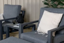 Garten Loungeset Tavira – 5-teiliges Outdoor-Sessel-Set in Schwarz