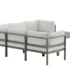 Garten Loungeset Torena 3+2 – Großes Ecksofa in Weiß mit Tisch