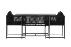 Garten Loungeset Velenzo – 3-teiliges Set mit 2 Stühlen in Schwarz