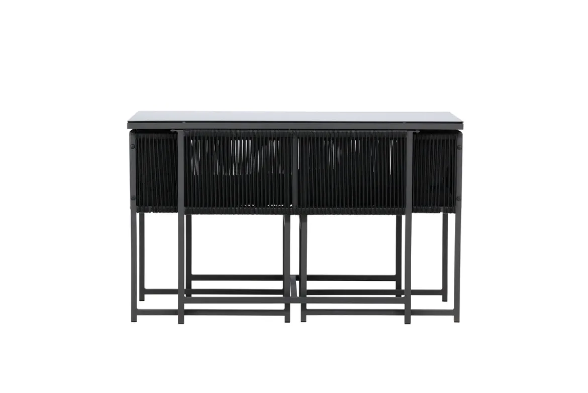 Garten Loungeset Velenzo – 3-teiliges Set mit 2 Stühlen in Schwarz