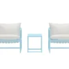 Garten Loungeset Vero – 3-teiliges Set in Hellblau inklusive Kissen