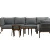 Garten Loungeset Xenia - aus braunem Stahl mit grauen Kissen