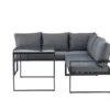 Garten Loungeset Zico – 3-teilig mit Glastisch in Grau