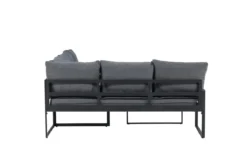 Garten Loungeset Zico – 3-teilig mit Glastisch in Grau