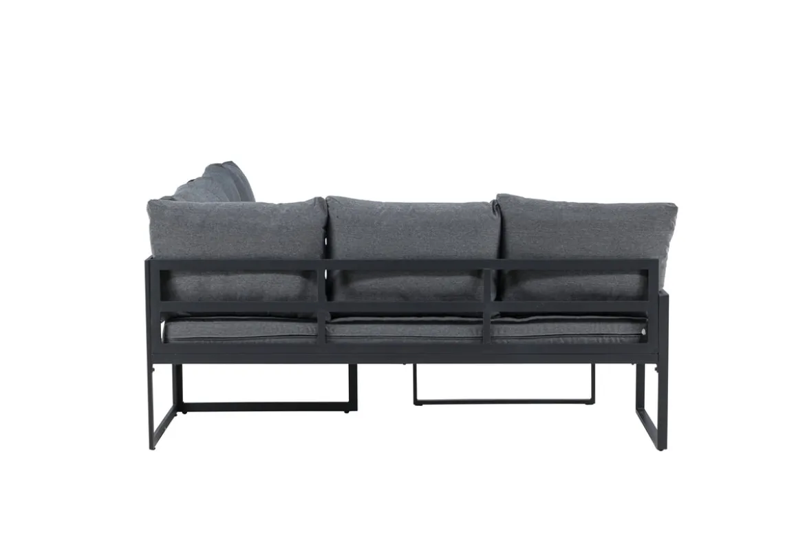 Garten Loungeset Zico – 3-teilig mit Glastisch in Grau
