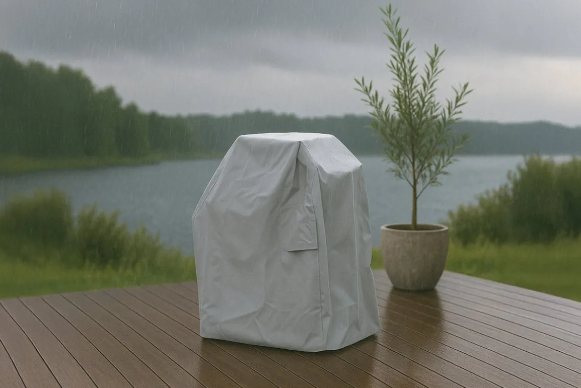Garten Möbelabdeckung Orvin - aus grauem Polyester