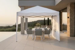 Garten Pavillon Oasis - mit weißem Dach und Wänden aus Polyester