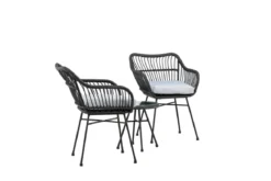 Garten-Sitzgruppe Aora - aus schwarzem Naturrattan