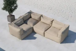 Gartensofa Alvani - Modulares Sofa aus beigem Olefin