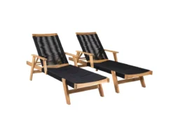 Garten Sonnenliege Ferano - verstellbar aus Akazienholz & Polyesterseil