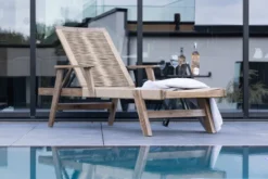 Garten Sonnenliege Ferano - verstellbar aus Akazienholz & Polyesterseil