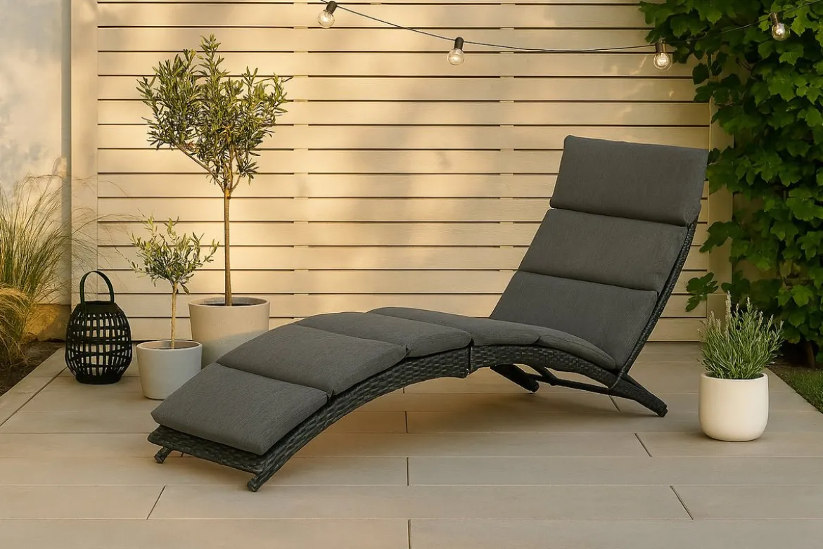 Garten Sonnenliege Queen - aus synthetischem Rattan inkl. Kissen