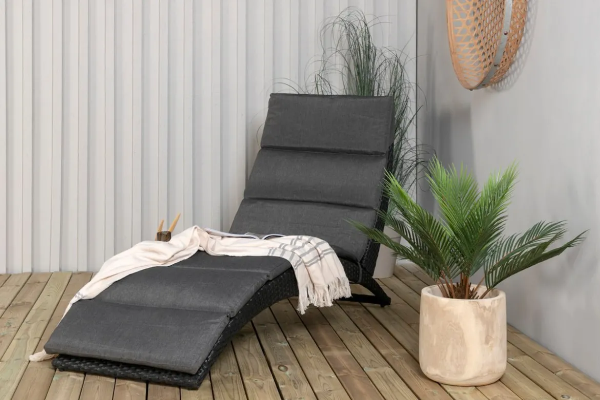 Garten Sonnenliege Queen - aus synthetischem Rattan inkl. Kissen
