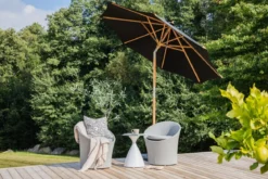 Garten Sonnenschirm Boho – Ø270 cm in wahlweise Schwarz oder Grau