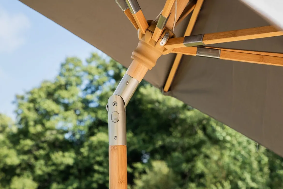 Garten Sonnenschirm Boho – Ø270 cm in wahlweise Schwarz oder Grau