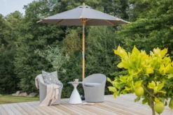 Garten Sonnenschirm Boho – Ø270 cm in wahlweise Schwarz oder Grau