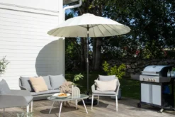 Garten Sonnenschirm Palma – Ø270 cm verfügbar in Weiß, Schwarz, Grau und Blau