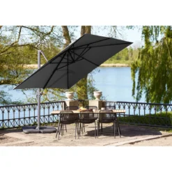 Garten Sonnenschirm Solvien – in schwarzer quadratischer Form