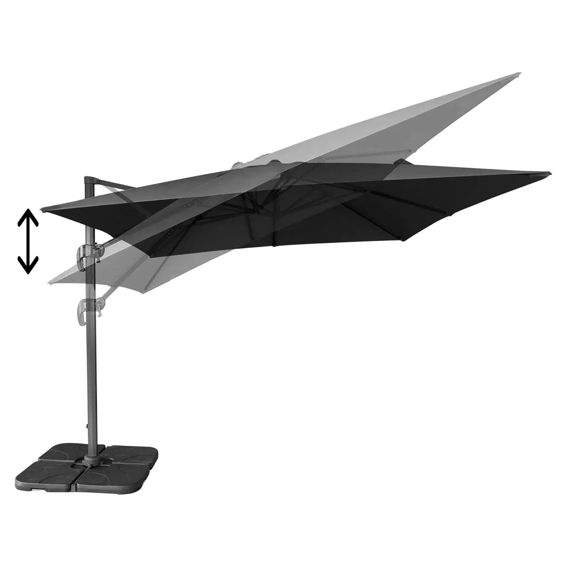 Garten Sonnenschirm Solvien – in schwarzer quadratischer Form