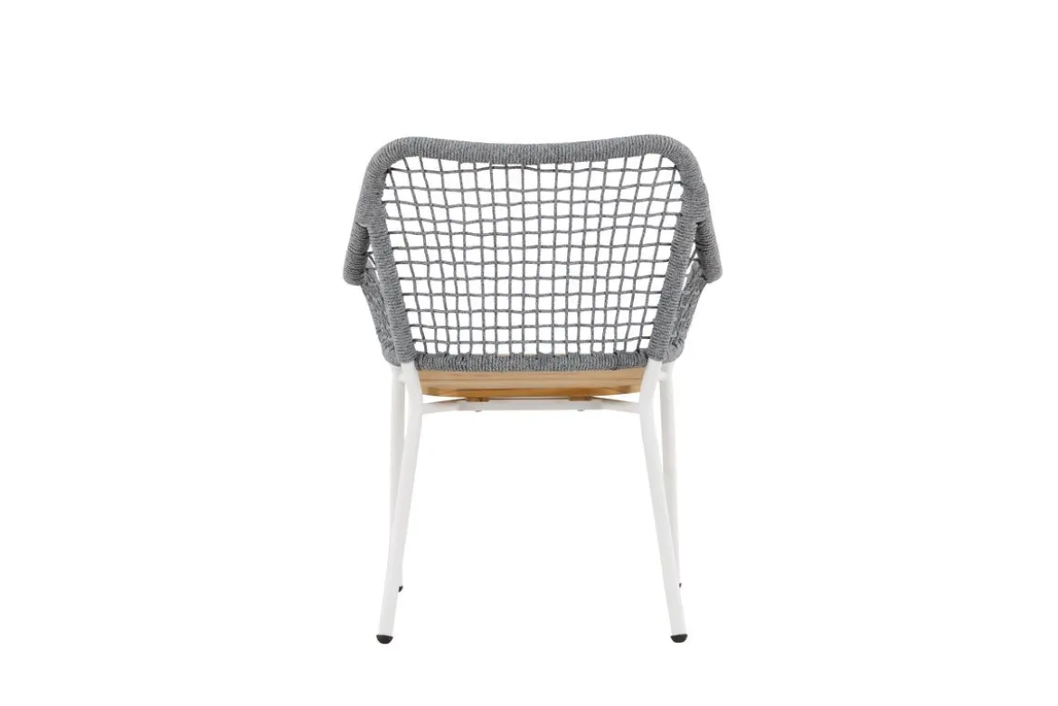Gartenstuhl Amore - In Grau mit einer Sitzfläche aus Teakholz
