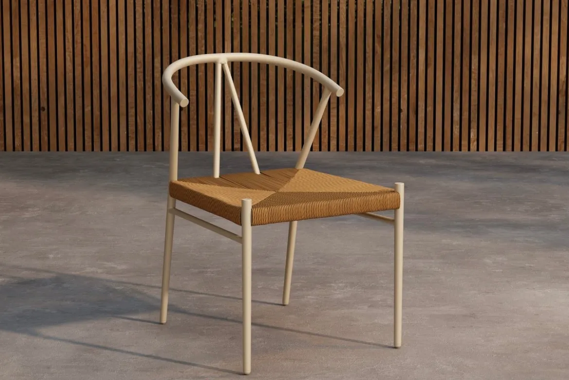Gartenstuhl Cortina - Stahlgestell mit Rattan-Sitzfläche