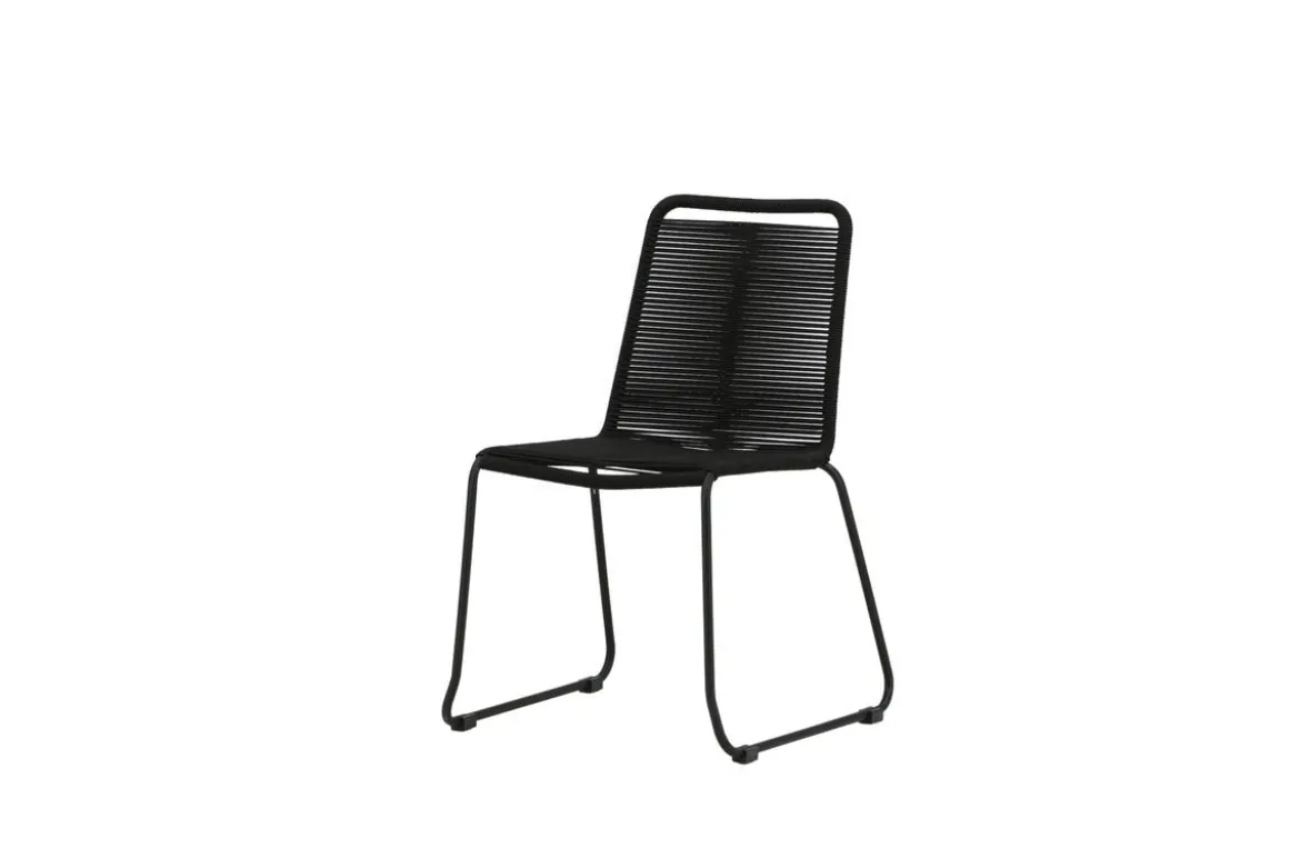 Gartenstuhl Mirava - in Schwarz mit Polyesterseil