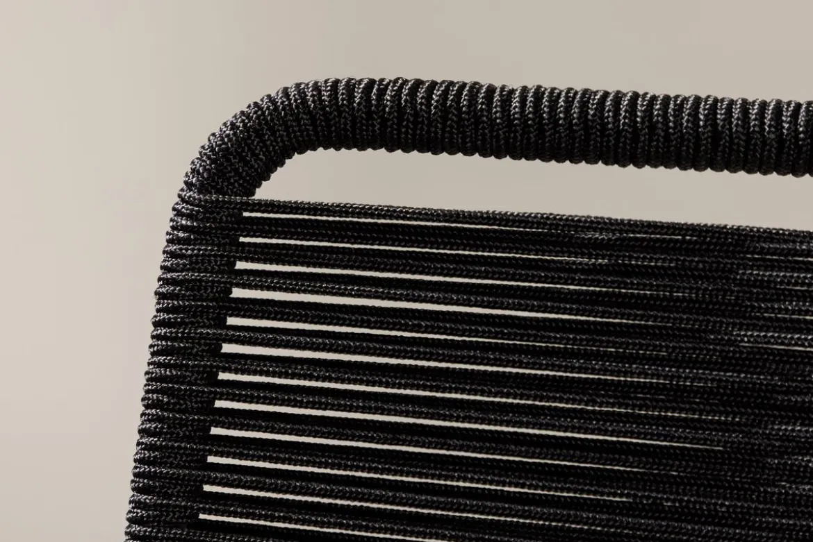 Gartenstuhl Mirava - in Schwarz mit Polyesterseil