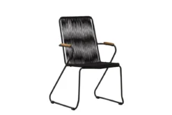 Gartenstuhl Sila - ein stilvoller Stuhl mit Holzakzenten in Schwarz oder Beige