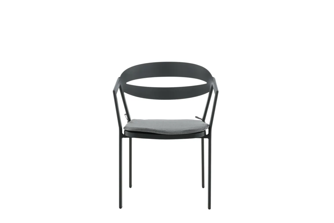 Gartenstuhl Sylt - aus Aluminium in Schwarz