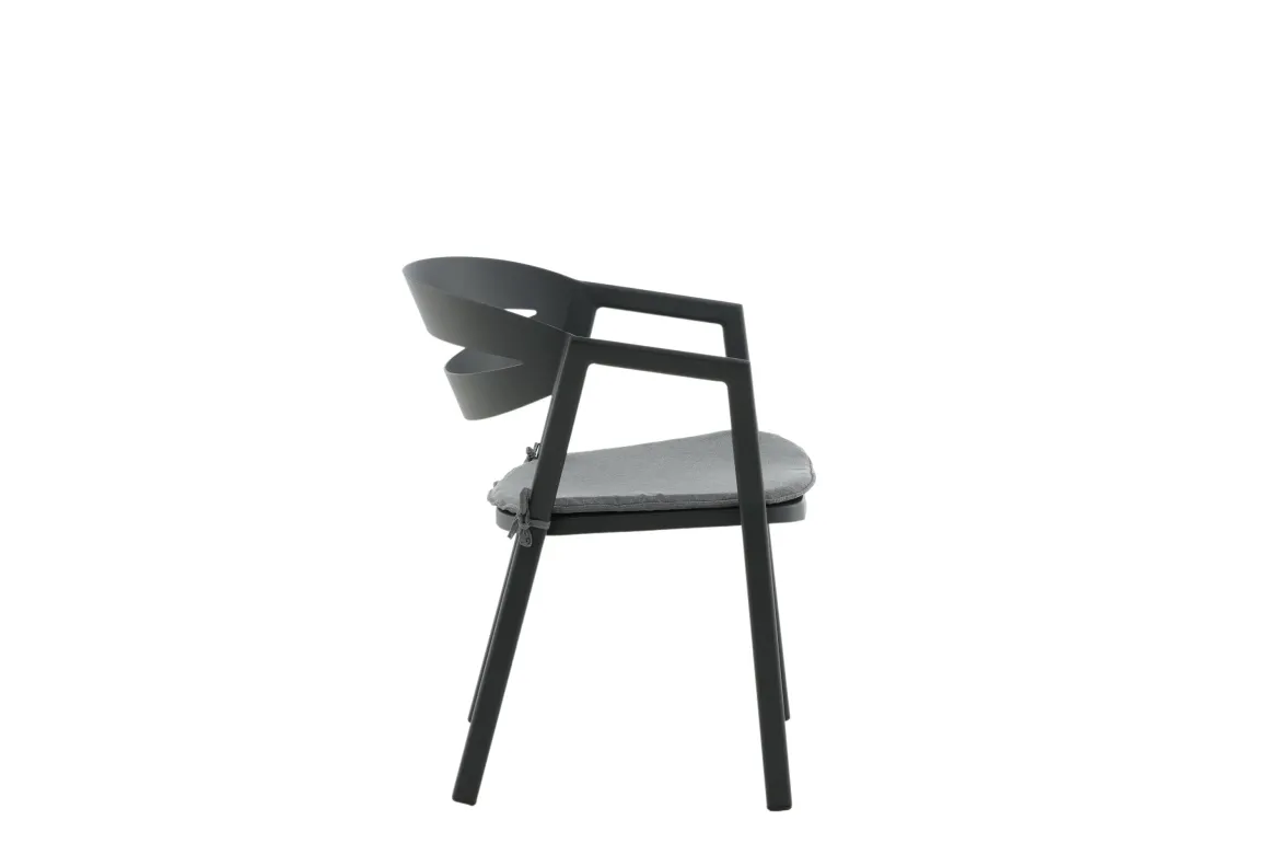 Gartenstuhl Sylt - aus Aluminium in Schwarz