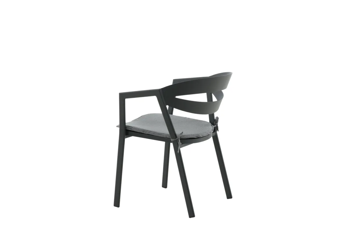 Gartenstuhl Sylt - aus Aluminium in Schwarz