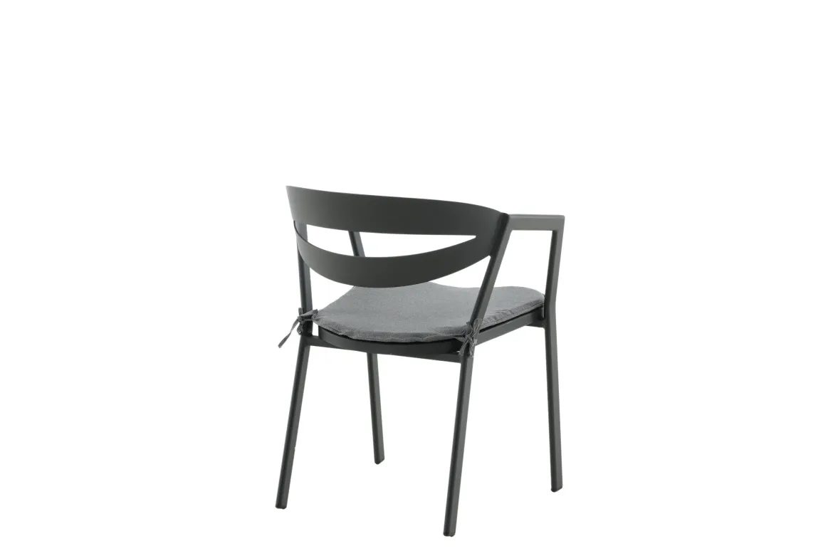 Gartenstuhl Sylt - aus Aluminium in Schwarz