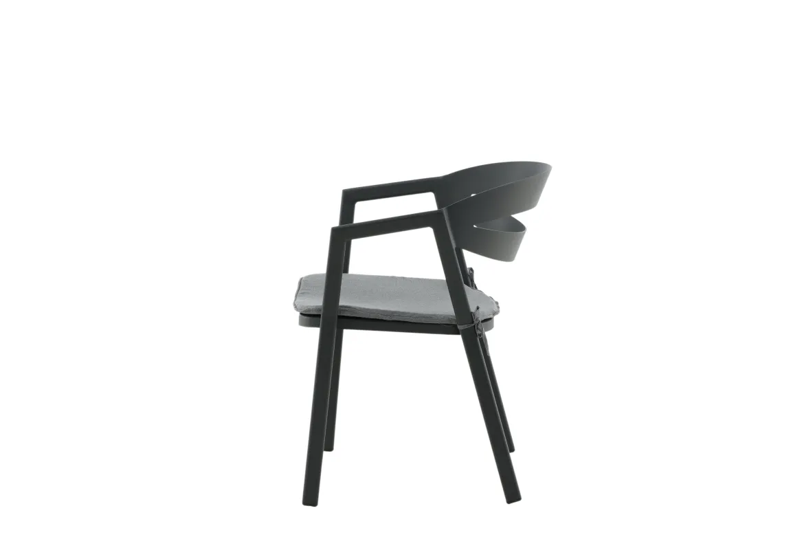Gartenstuhl Sylt - aus Aluminium in Schwarz