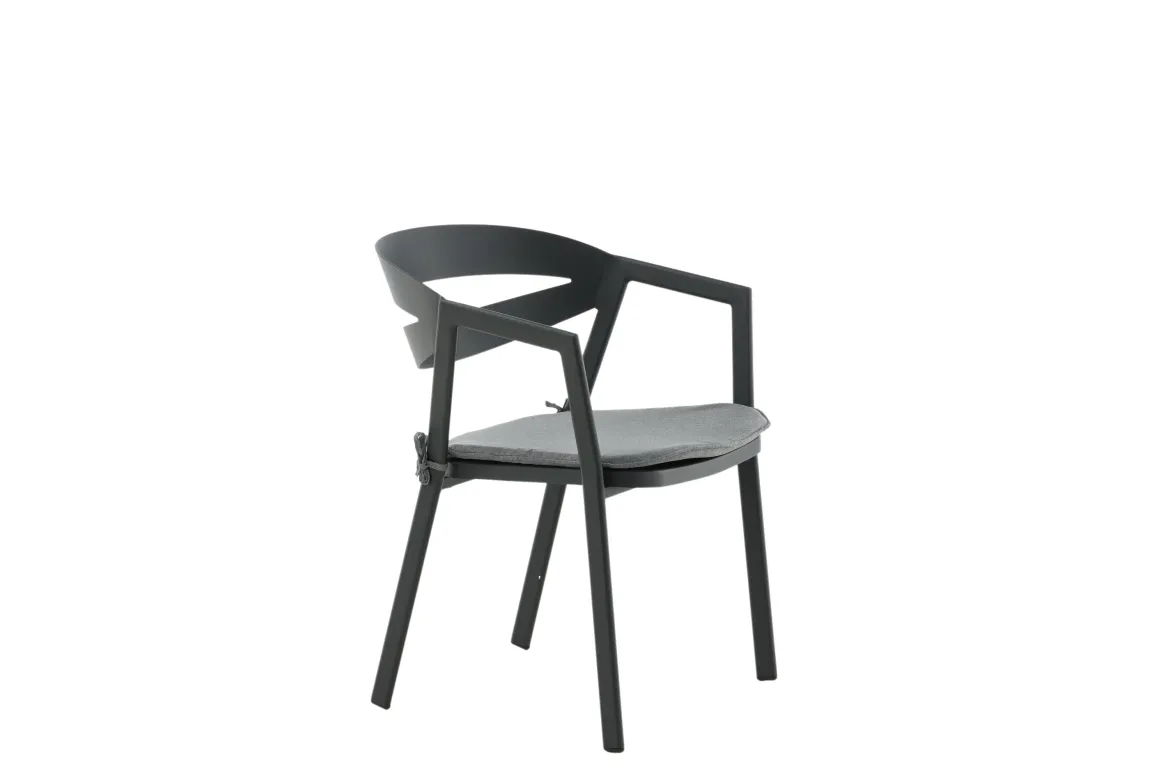 Gartenstuhl Sylt - aus Aluminium in Schwarz