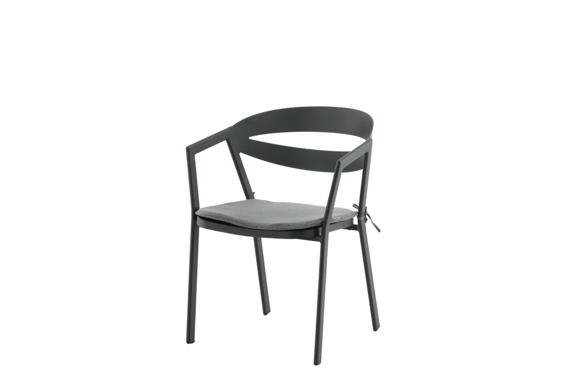 Gartenstuhl Sylt - aus Aluminium in Schwarz