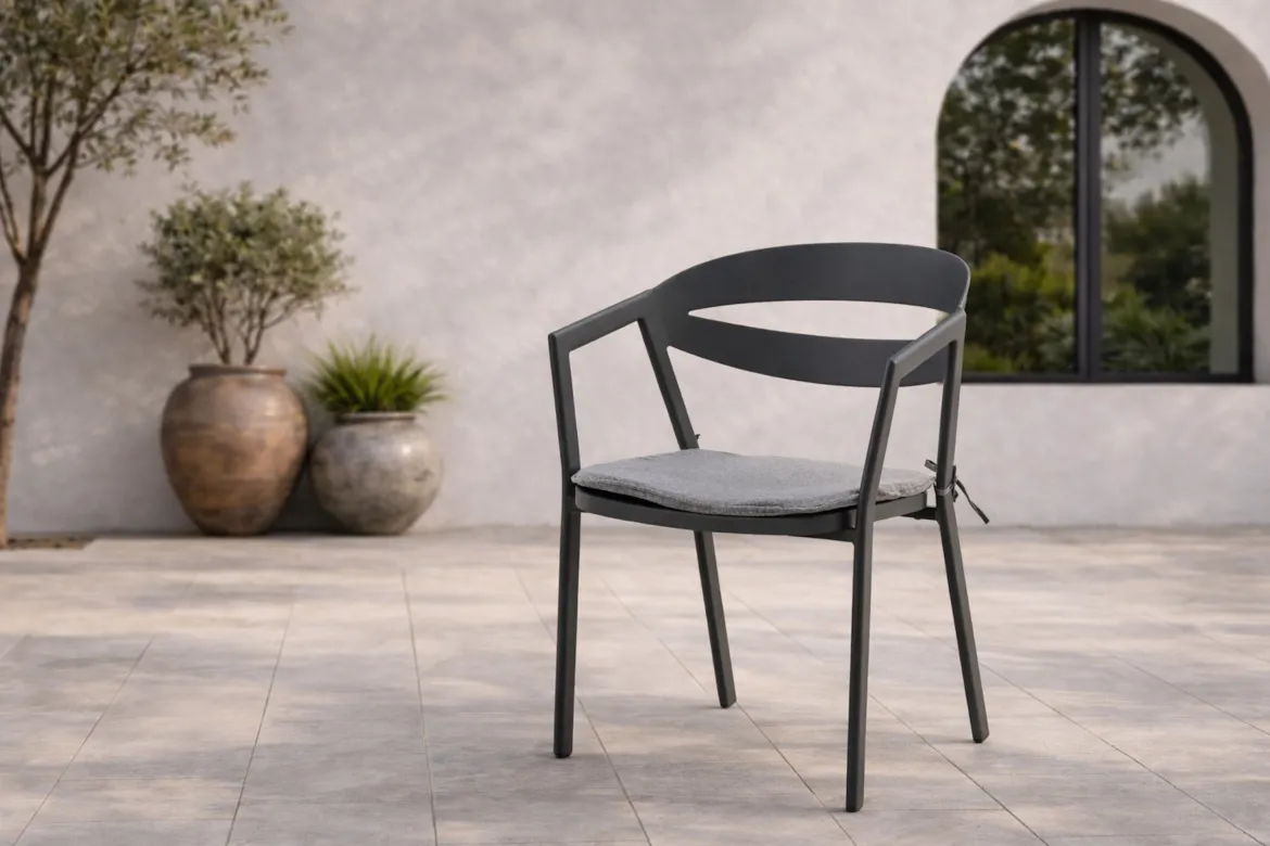 Gartenstuhl Sylt - aus Aluminium in Schwarz