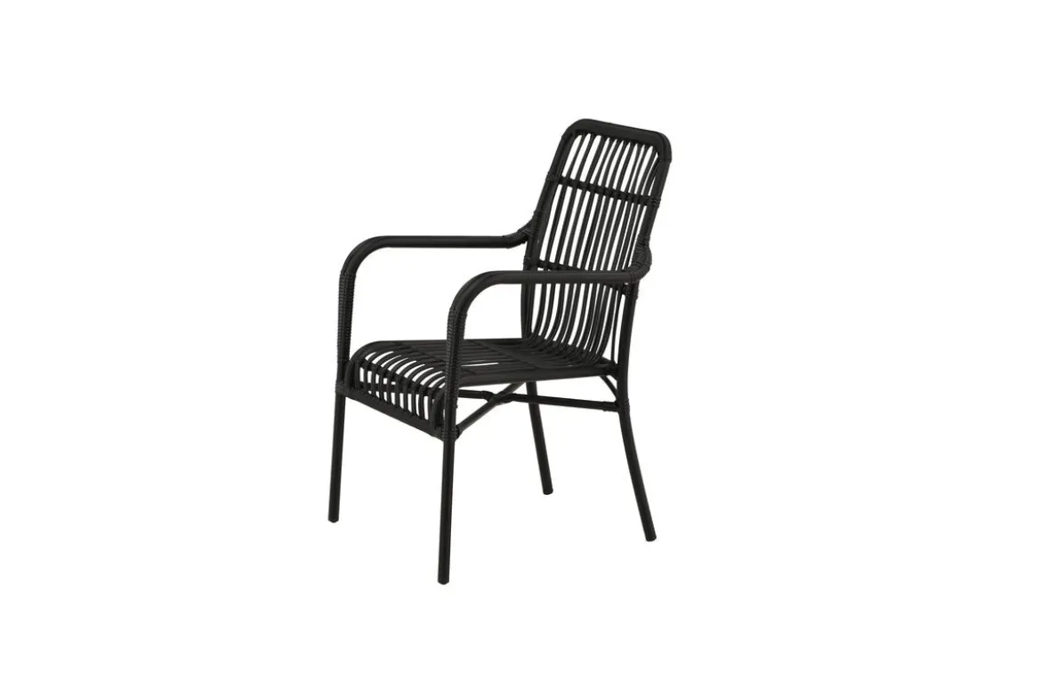 Gartenstuhl Tivaro - aus Rattan in Schwarz