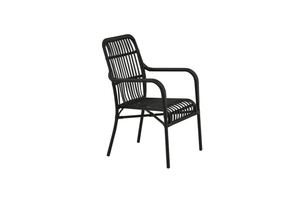 Gartenstuhl Tivaro - aus Rattan in Schwarz