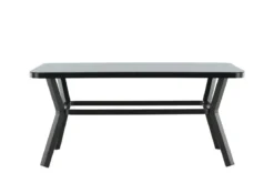 Gartentisch Amaré - Matte Glasplatte auf Aluminiumgestell