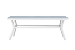 Gartentisch Amaré - Matte Glasplatte auf Aluminiumgestell