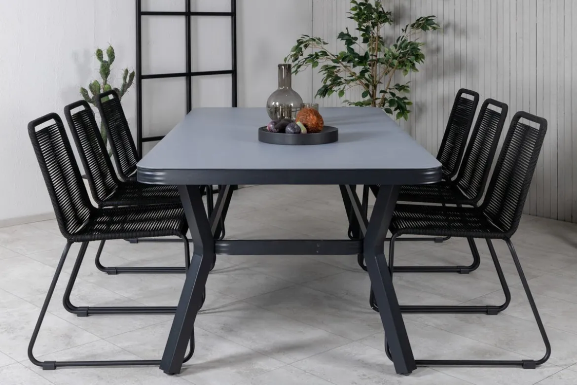 Gartentisch Amaré - Matte Glasplatte auf Aluminiumgestell