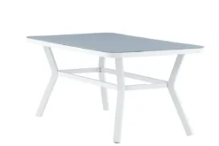 Gartentisch Amaré - Matte Glasplatte auf Aluminiumgestell