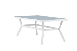 Gartentisch Amaré - Matte Glasplatte auf Aluminiumgestell