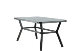 Gartentisch Amaré - Matte Glasplatte auf Aluminiumgestell