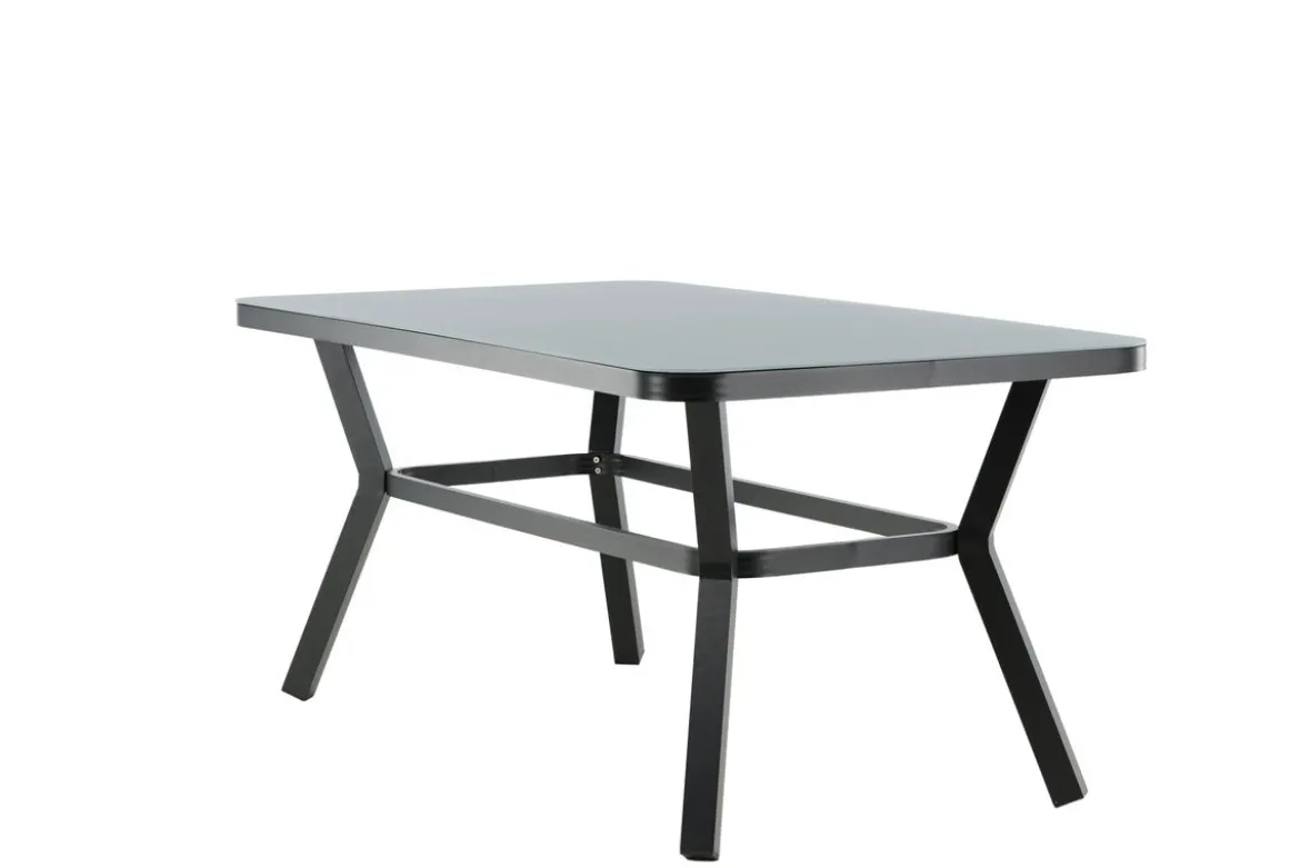 Gartentisch Amaré - Matte Glasplatte auf Aluminiumgestell