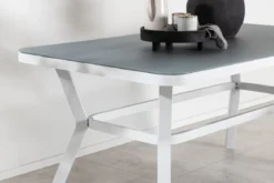 Gartentisch Amaré - Matte Glasplatte auf Aluminiumgestell