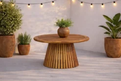 Gartentisch Hewa - Runder Beistelltisch aus Akazienholz