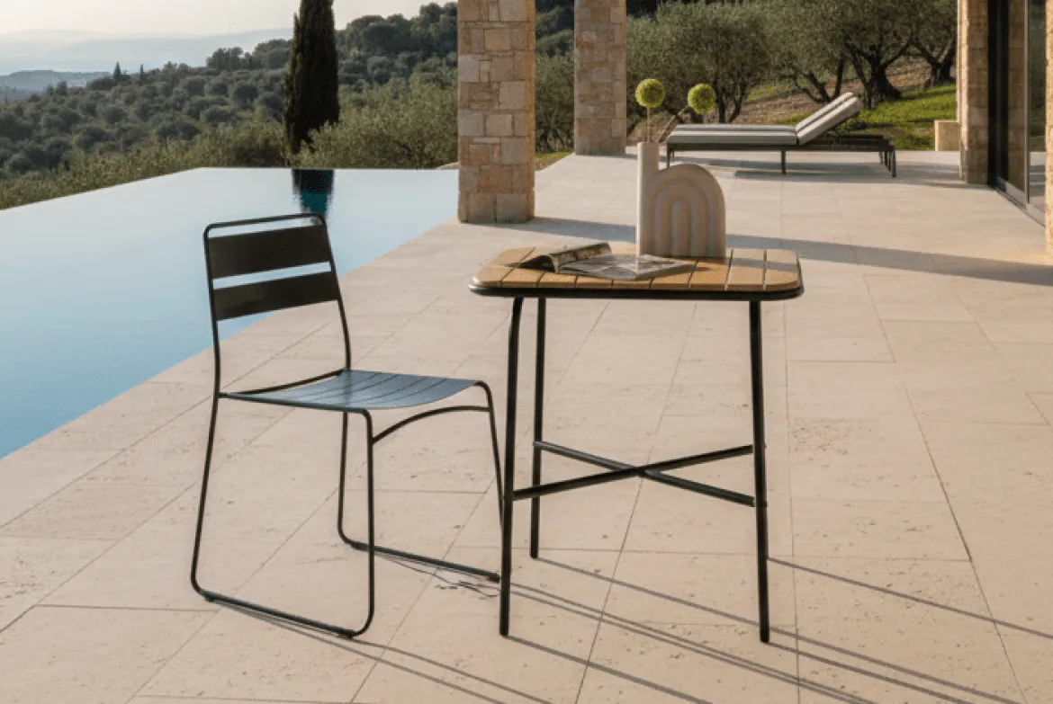 Gartentisch Lyon - Beistelltisch mit Akazienholz-Platte